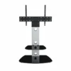 AVF Lucerne 70cm Column TV Stand For TVs 32-65" | Silver & Black Glass | FSL700LUCS -Home Appliances 01 front