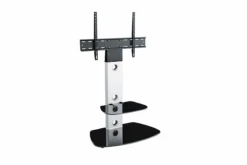 AVF Lucerne 70cm Column TV Stand For TVs 32-65" | Silver & Black Glass | FSL700LUCS -Home Appliances 04 FSL700LUCS