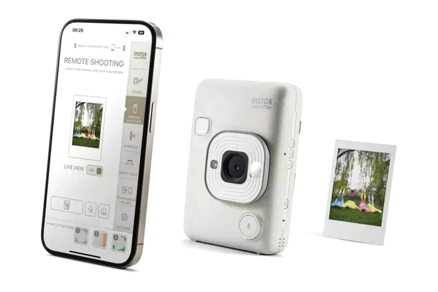 Fujifilm Instax Mini LiPlay Instant Camera Without Film | Misty White 6 Fujifilm Instax Mini LiPlay Instant Camera Without Film | Misty White - Image 4