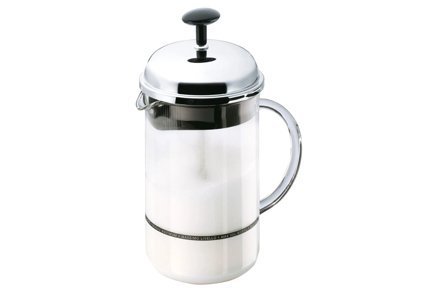 Bodum Chambord Milk Frother With Glass Handle | 1966-16 | Chrome 3 Bodum Chambord Milk Frother With Glass Handle | 1966-16 | Chrome
