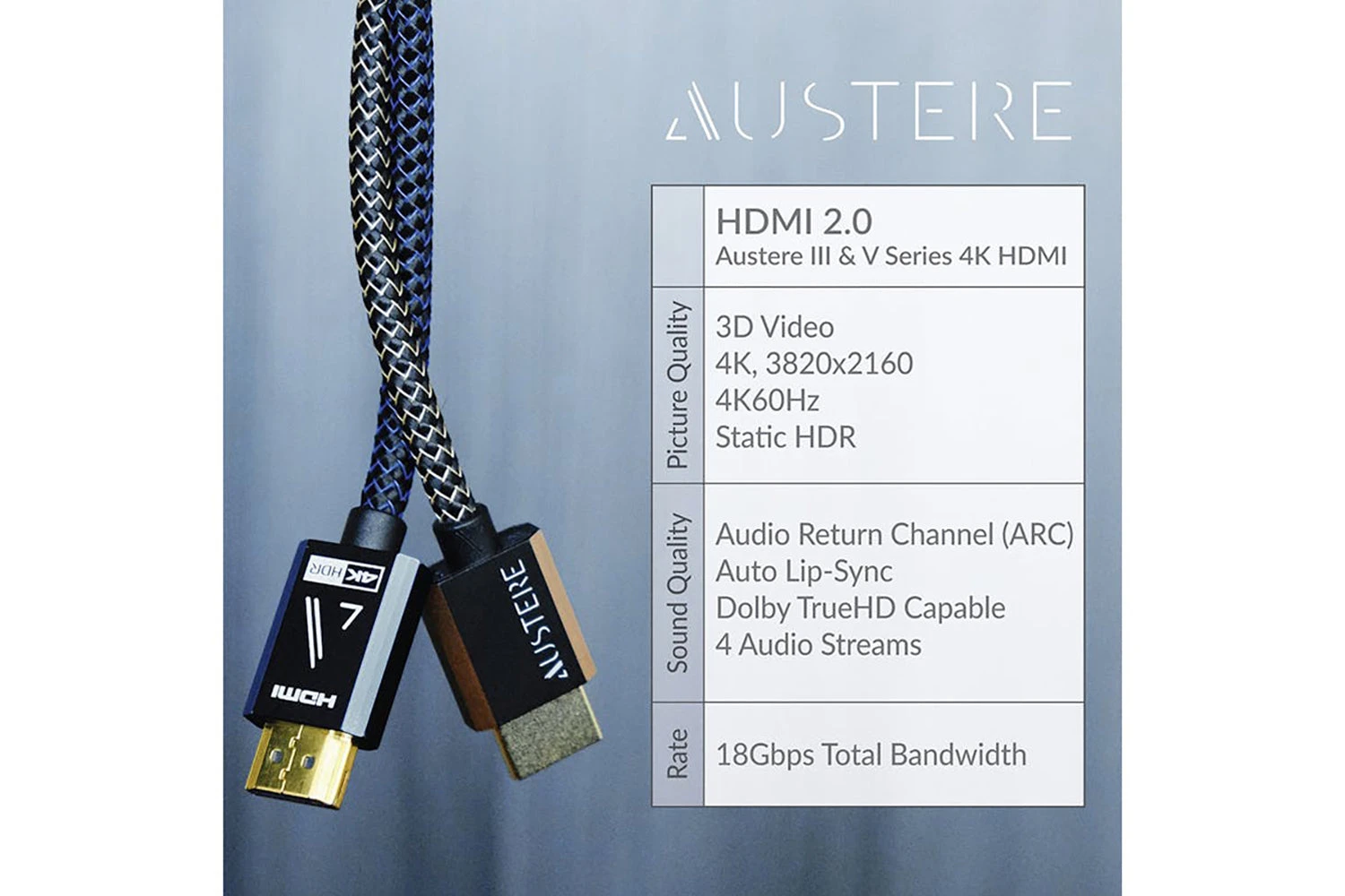 Austere III Series 4K HDMI Cable | 1.5m 8 Austere III Series 4K HDMI Cable | 1.5m - Image 6
