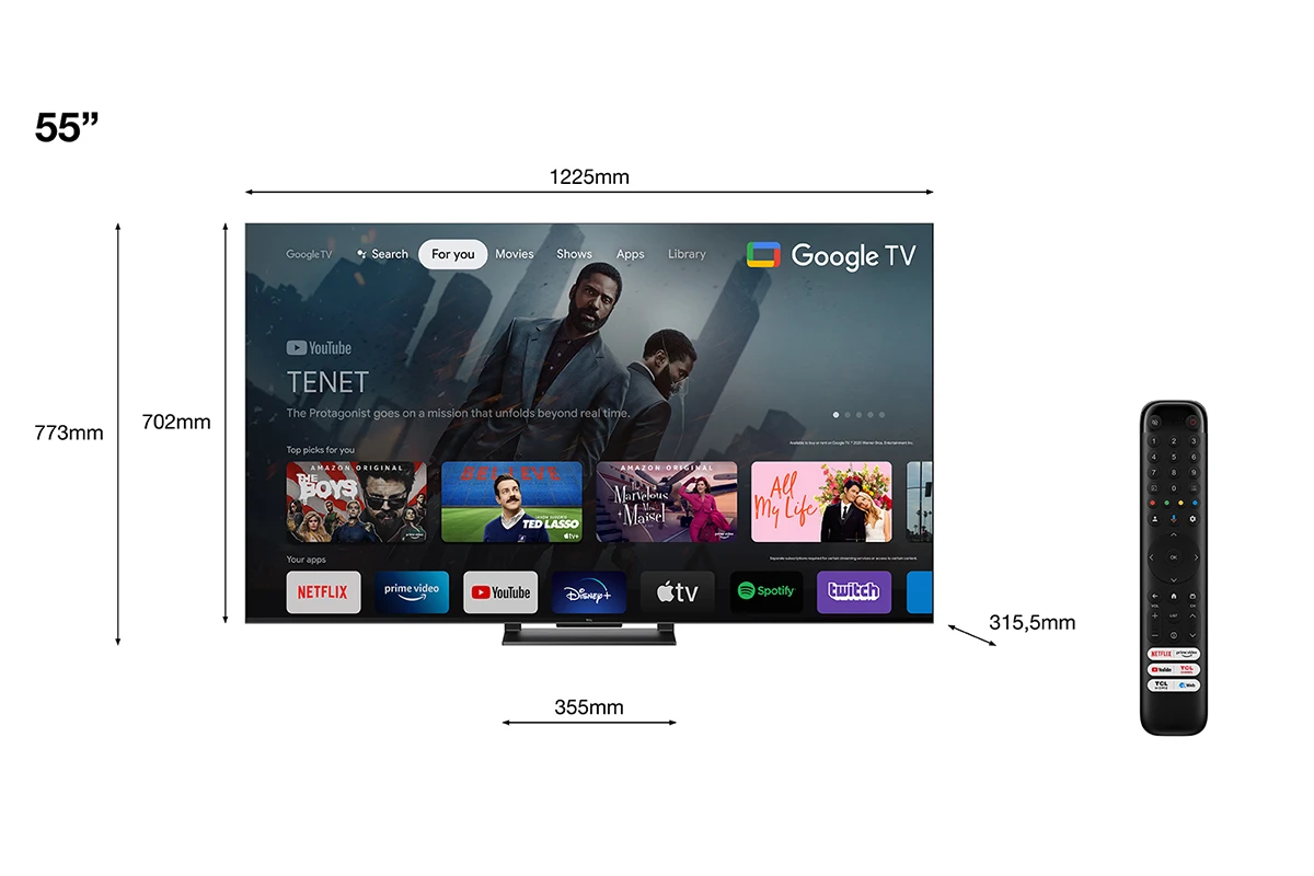 TCL 55" QLED 4K Ultra HD HDR Google Smart TV | 55C745K 4 TCL 55" QLED 4K Ultra HD HDR Google Smart TV | 55C745K - Image 2