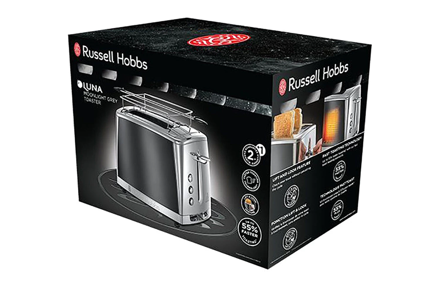 Russell Hobbs Luna 2 Slice Toaster | 23221 | Moonlight Grey 9 Russell Hobbs Luna 2 Slice Toaster | 23221 | Moonlight Grey - Image 7
