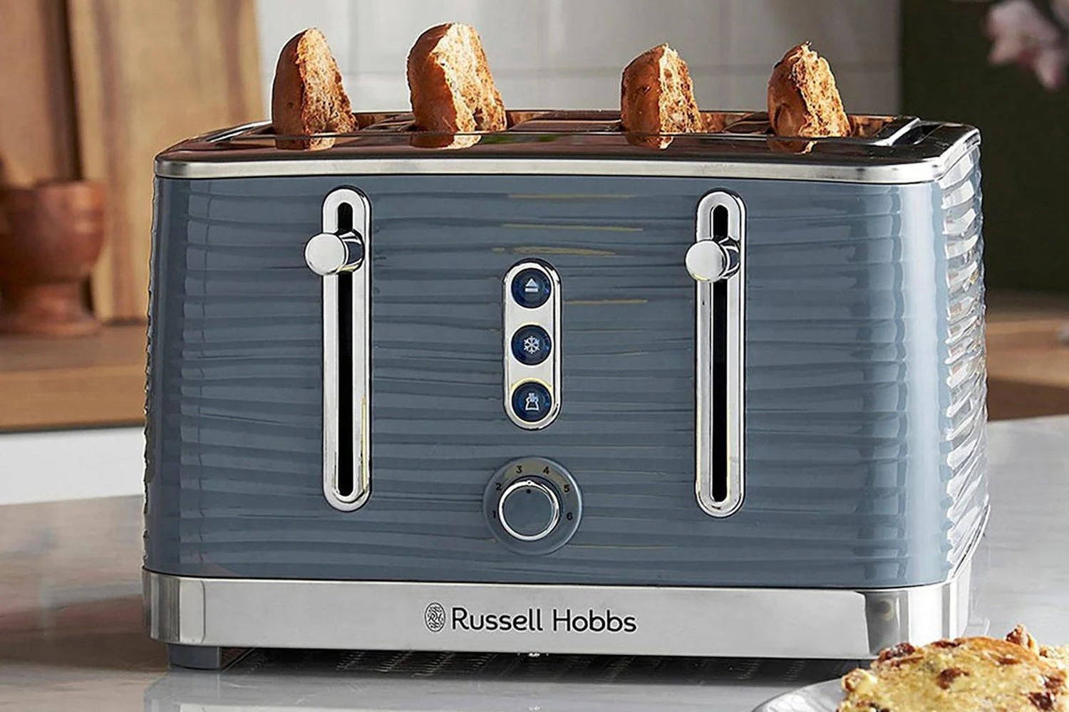 Russell Hobbs Inspire 4 Slice Toaster | 24383 | Grey 4 Russell Hobbs Inspire 4 Slice Toaster | 24383 | Grey - Image 2