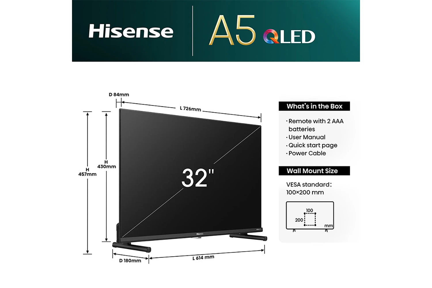 Hisense 32" A5N Full HD Smart TV | 32A5NQTUK 7 Hisense 32" A5N Full HD Smart TV | 32A5NQTUK - Image 5