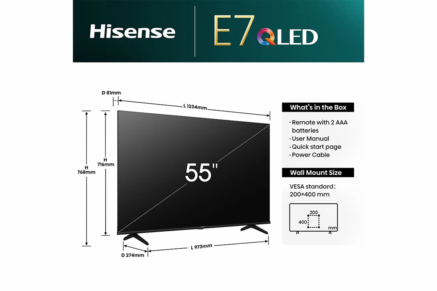 Hisense 55" E7N 4K QLED Smart TV | 55E7NQTUK 11 Hisense 55" E7N 4K QLED Smart TV | 55E7NQTUK - Image 9