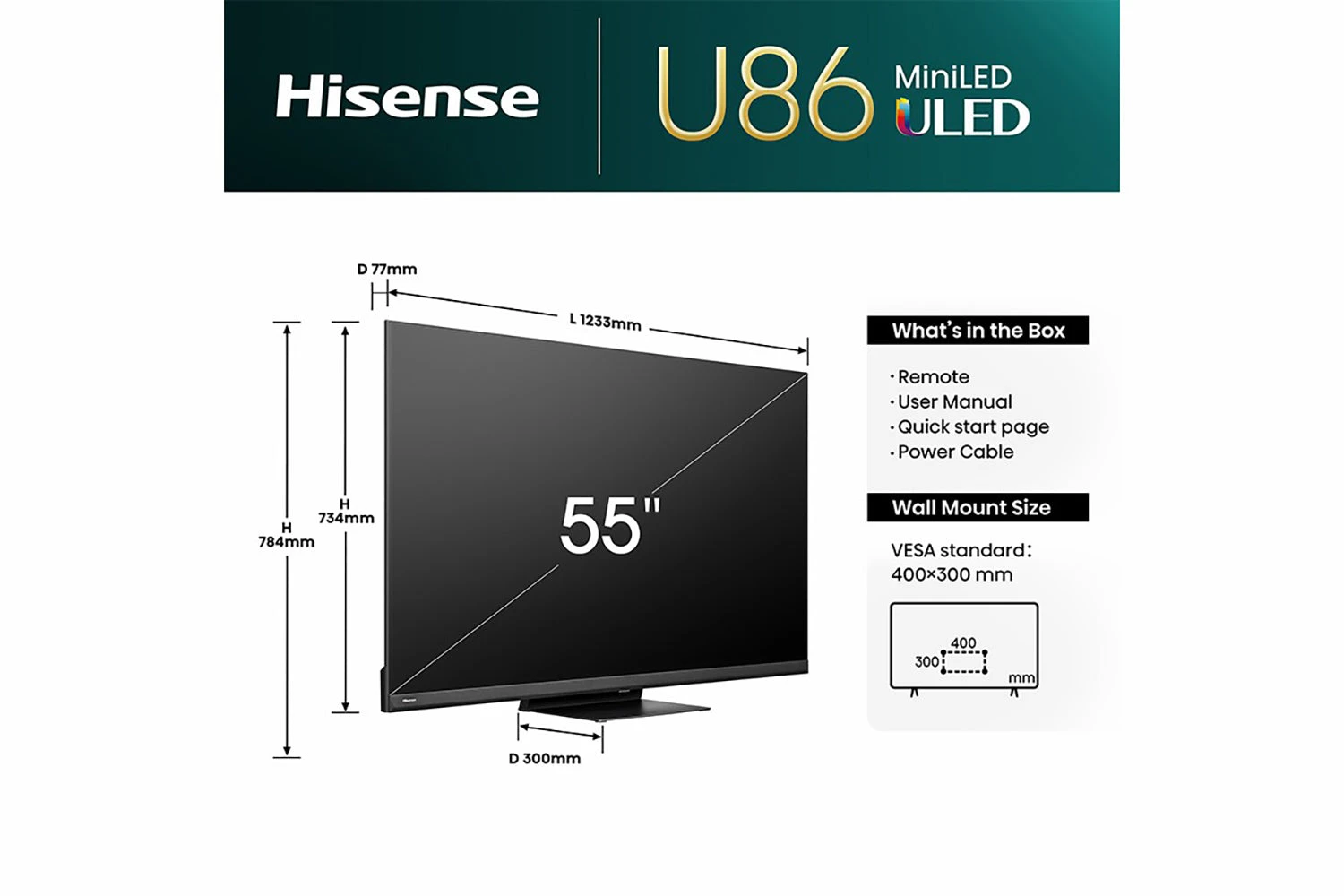 Hisense 55" U86 4K Mini LED Smart TV | 55U86KQTUK 13 Hisense 55" U86 4K Mini LED Smart TV | 55U86KQTUK - Image 11