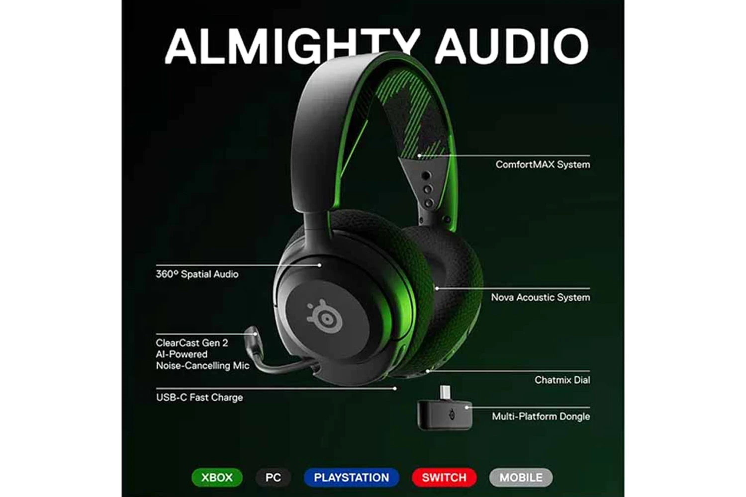 SteelSeries Nova 4X Wireless Gaming Headset 5 SteelSeries Nova 4X Wireless Gaming Headset - Image 3