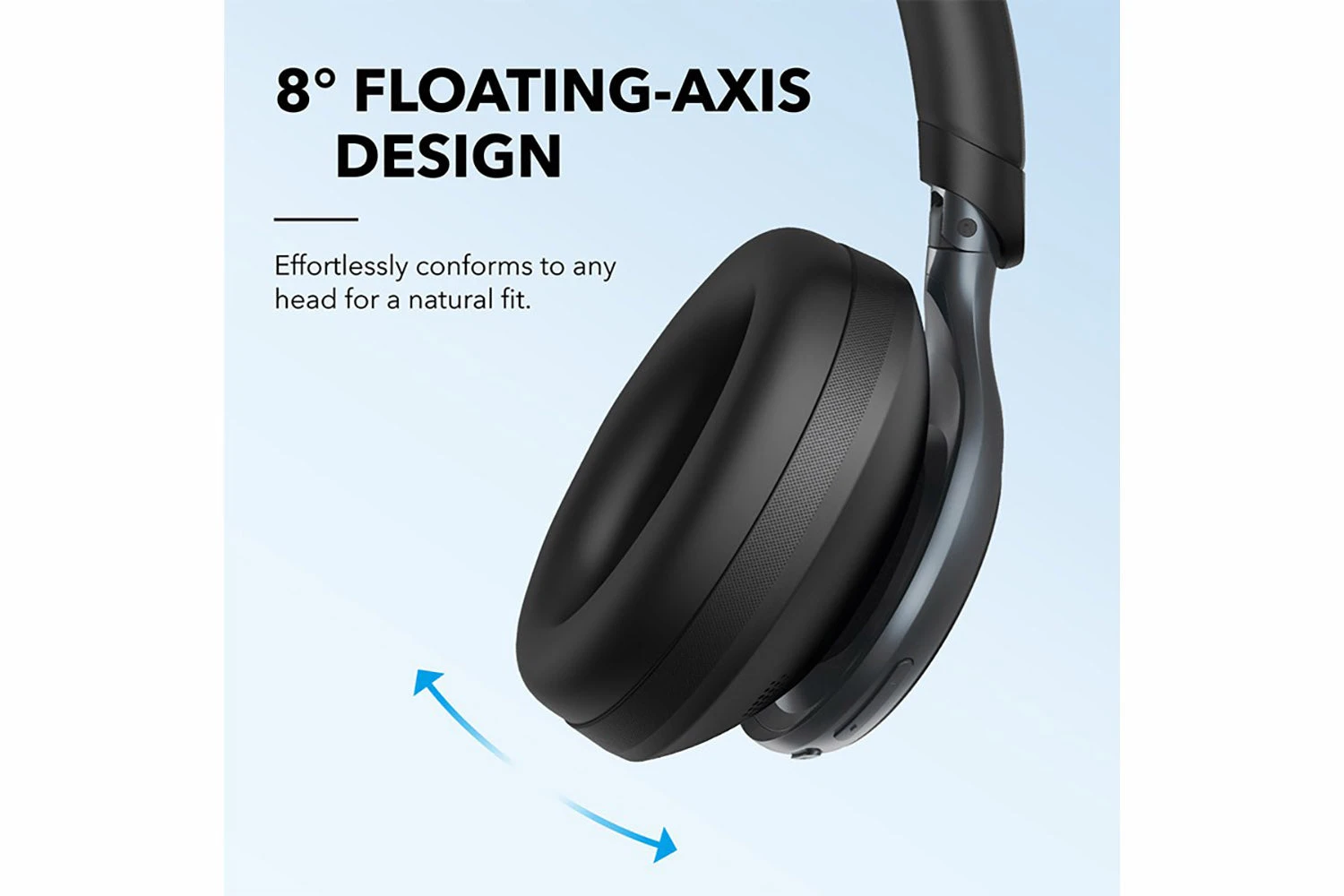 Anker Space One Over-Ear Wireless Active Noise Cancelling Headphones | Jet Black 8 Anker Space One Over-Ear Wireless Active Noise Cancelling Headphones | Jet Black - Image 6