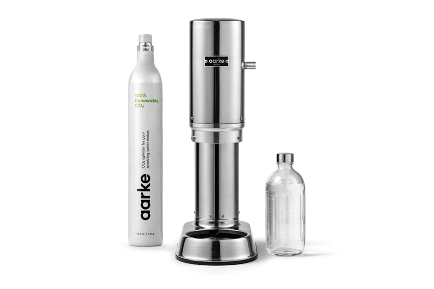 Aarke Carbonator Pro Sparkling Water Maker With CO2 Cylinder | Steel 6 Aarke Carbonator Pro Sparkling Water Maker With CO2 Cylinder | Steel - Image 4