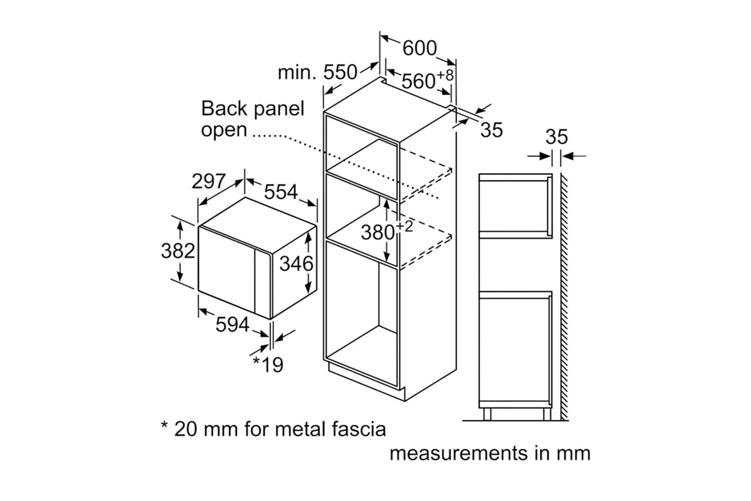 Bosch Series 4 20L 800W Built-in Microwave | BFL523MB0B | Black 6 Bosch Series 4 20L 800W Built-in Microwave | BFL523MB0B | Black - Image 4