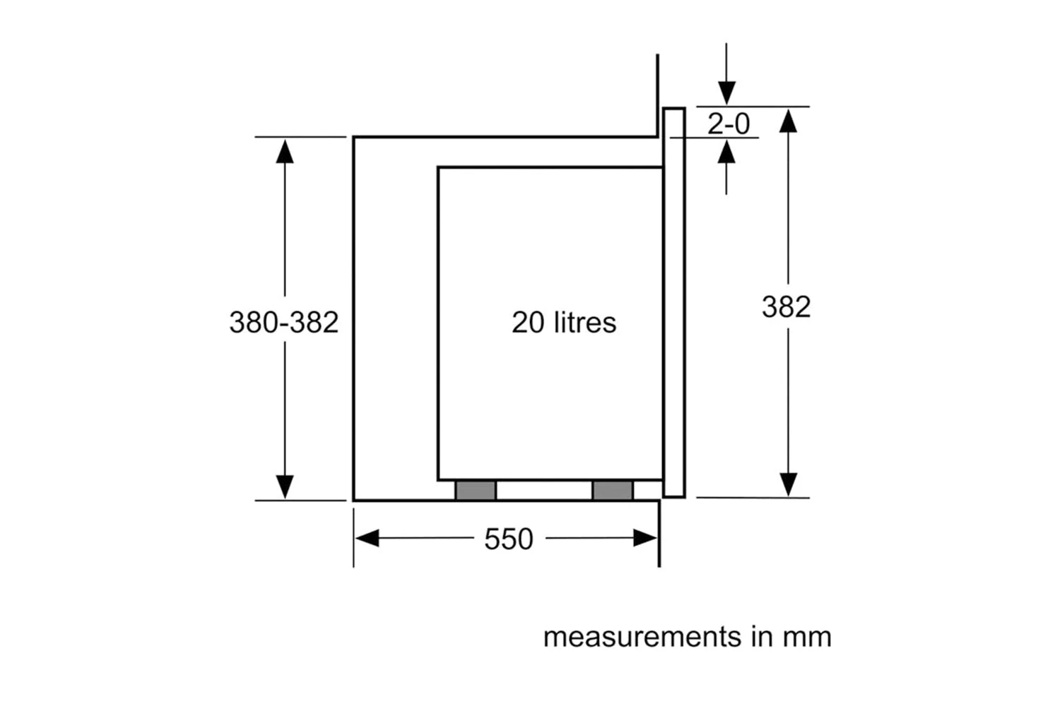 Bosch Series 4 20L 800W Built-in Microwave | BFL523MB0B | Black 8 Bosch Series 4 20L 800W Built-in Microwave | BFL523MB0B | Black - Image 6