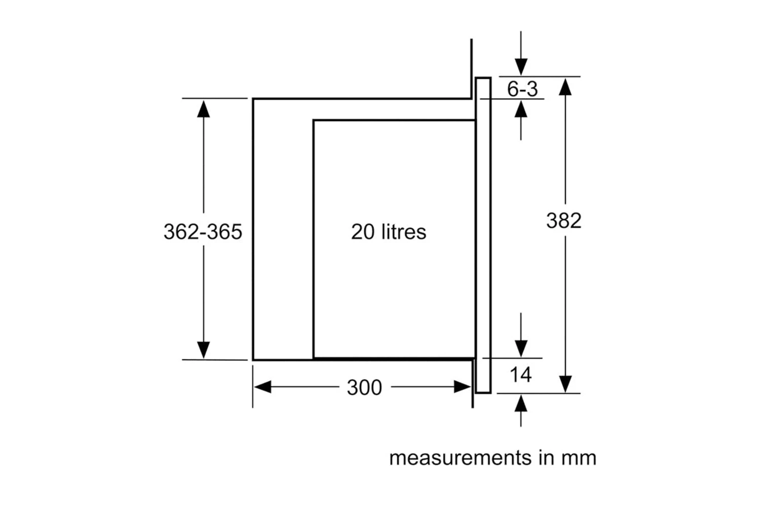 Bosch Series 4 20L 800W Built-in Microwave | BFL523MB0B | Black 9 Bosch Series 4 20L 800W Built-in Microwave | BFL523MB0B | Black - Image 7