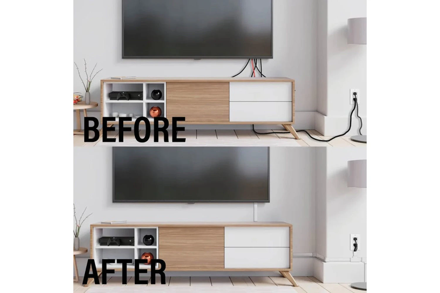 Sanus On-Wall Cable Concealer Cord Cover Kit For Mounted TVs | 4 Cables 9 Sanus On-Wall Cable Concealer Cord Cover Kit For Mounted TVs | 4 Cables - Image 7