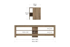 AVF Calibre 1.4m TV Stand For TVs Up To 65" | Rustic Sawn Oak | CA140GO -Home Appliances CA140GO 6