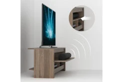 AVF Calibre Sound 1.4m TV Stand With Sliding Shelf | Rustic Sawn Oak -Home Appliances CAS140GO 2