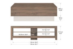 AVF Calibre Sound 1.4m TV Stand With Sliding Shelf | Rustic Sawn Oak -Home Appliances CAS140GO 4