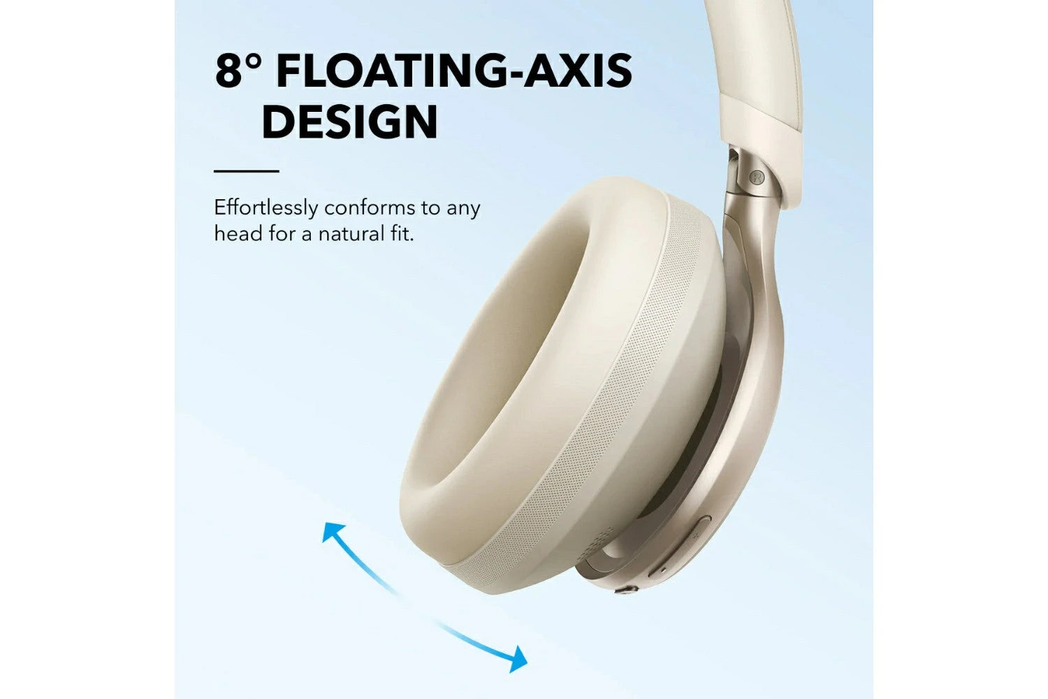 Soundcore Space One Active Noise Cancelling Headphones | Latte Cream 8 Soundcore Space One Active Noise Cancelling Headphones | Latte Cream - Image 6