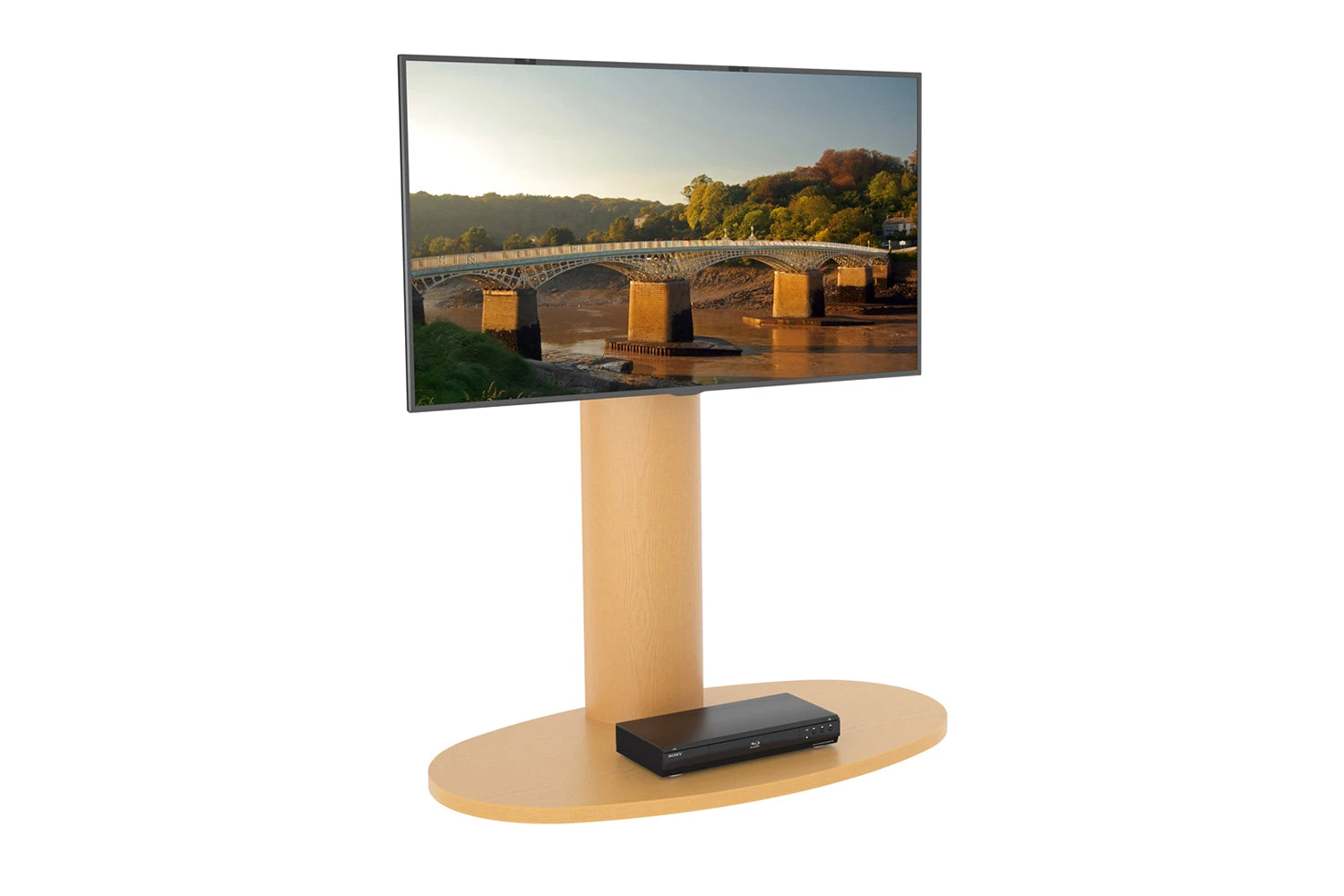 AVF Chepstow One 93cm Column TV Stand, For TVs 32-65" | Oak| FL930CHEO 3 AVF Chepstow One 93cm Column TV Stand, For TVs 32-65" | Oak| FL930CHEO