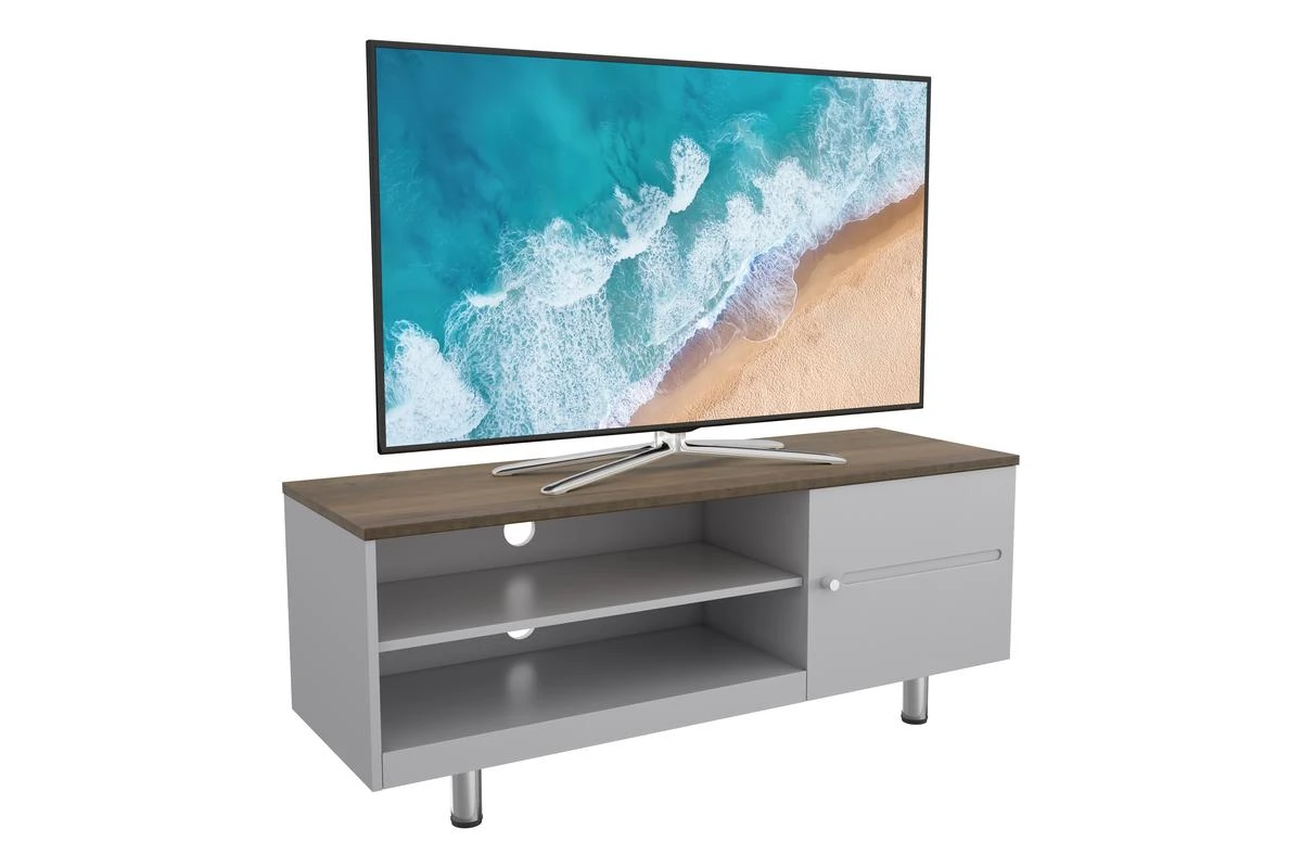 AVF Whitesands 1.2m TV Stand For TVs Up To 60" | Satin Grey & Wood | FS1200WSSG 4 AVF Whitesands 1.2m TV Stand For TVs Up To 60" | Satin Grey & Wood | FS1200WSSG - Image 2