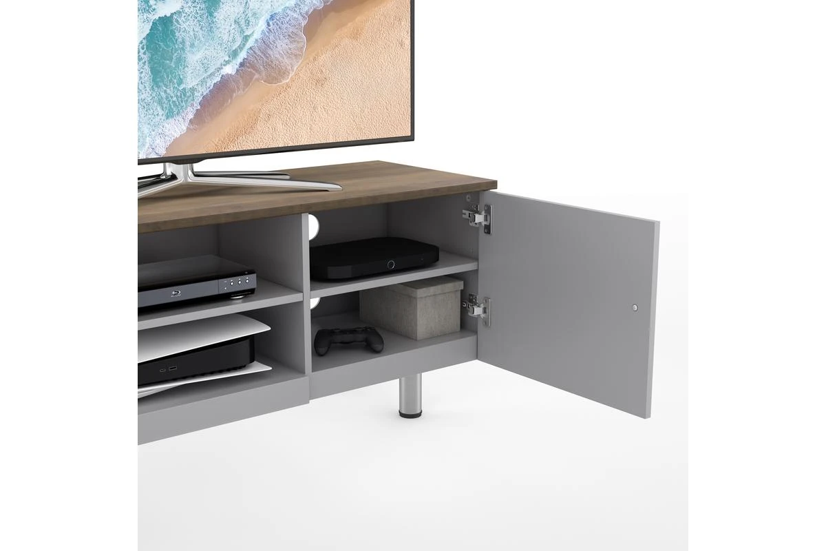 AVF Whitesands 1.2m TV Stand For TVs Up To 60" | Satin Grey & Wood | FS1200WSSG 7 AVF Whitesands 1.2m TV Stand For TVs Up To 60" | Satin Grey & Wood | FS1200WSSG - Image 5