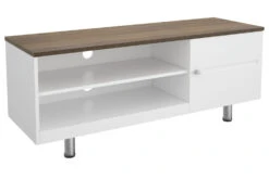 AVF Whitesands 1.2m TV Stand For TVs Up To 60" | Satin White & Wood | FS1200WSSW