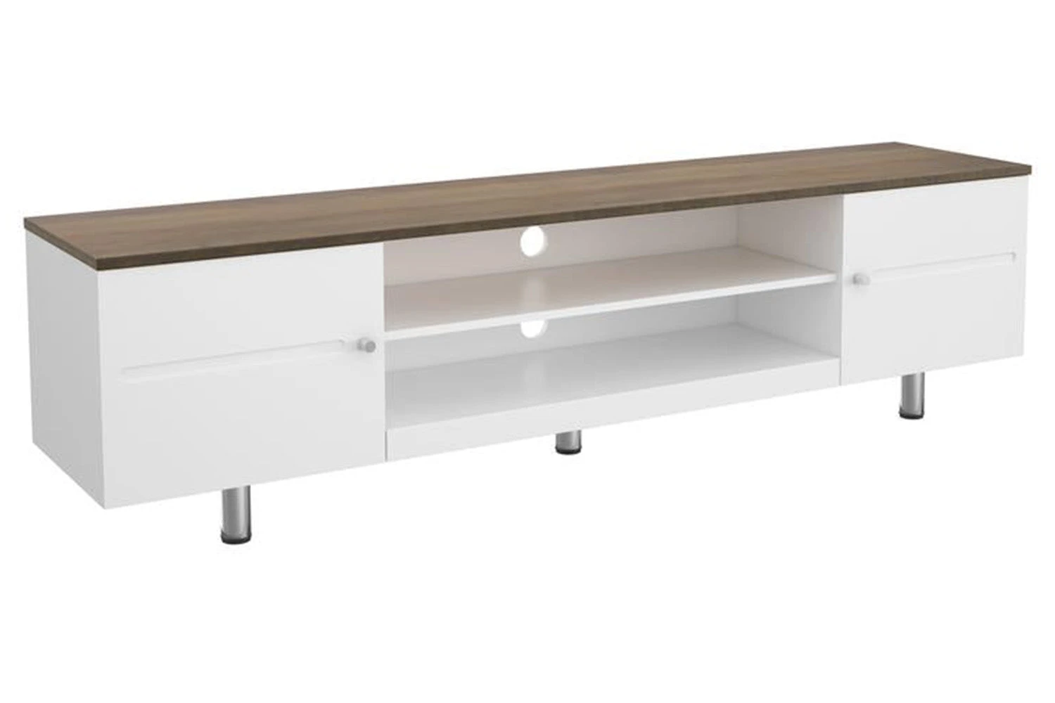 AVF Whitesands 1.9m TV Stand For TVs Up To 85" | Satin White & Wood | FS1900WSSW 3 AVF Whitesands 1.9m TV Stand For TVs Up To 85" | Satin White & Wood | FS1900WSSW