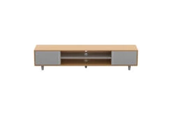 AVF Harbour 2m TV Stand For TVs Up To 95"| Light Wood And Grey | FS2000HARLWG