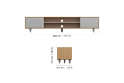 AVF Harbour 2m TV Stand For TVs Up To 95"| Light Wood And Grey | FS2000HARLWG -Home Appliances FS2000HARLWG 07 300dpi