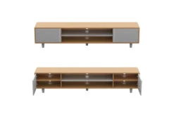 AVF Harbour 2m TV Stand For TVs Up To 95"| Light Wood And Grey | FS2000HARLWG -Home Appliances FS2000HARLWG 09 300dpi