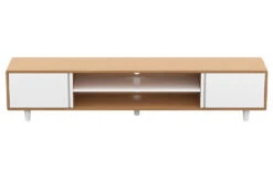 AVF Harbour 2m TV Stand For TVs Up To 95"| Light Wood And White | FS2000HARLWW