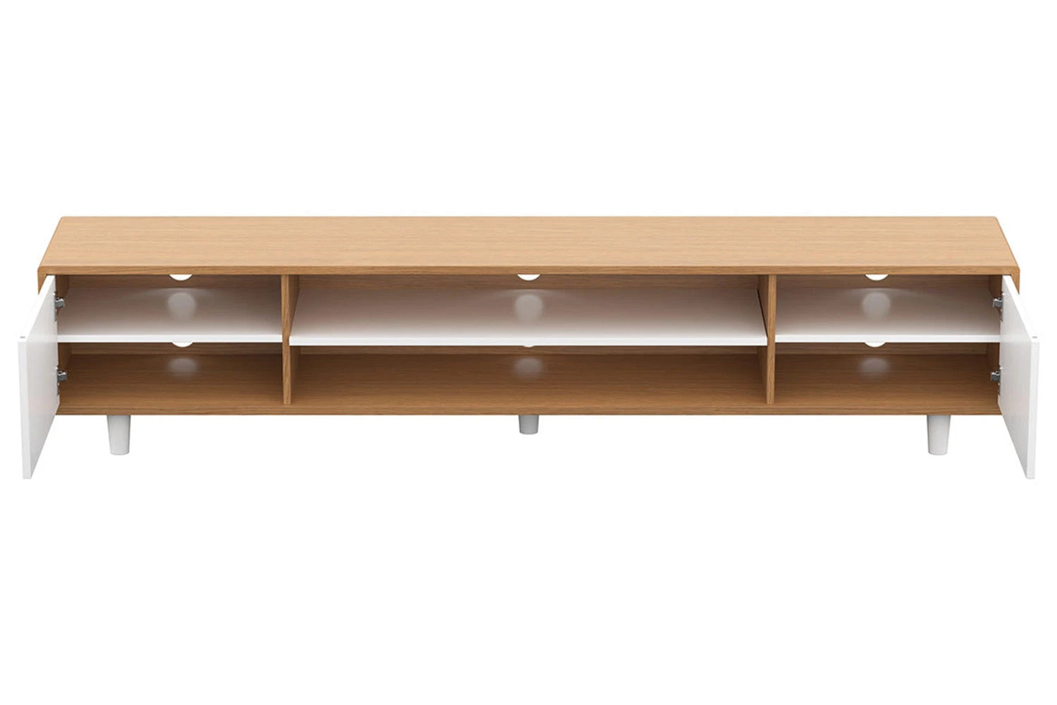 AVF Harbour 2m TV Stand For TVs Up To 95"| Light Wood And White | FS2000HARLWW 6 AVF Harbour 2m TV Stand For TVs Up To 95"| Light Wood And White | FS2000HARLWW - Image 4