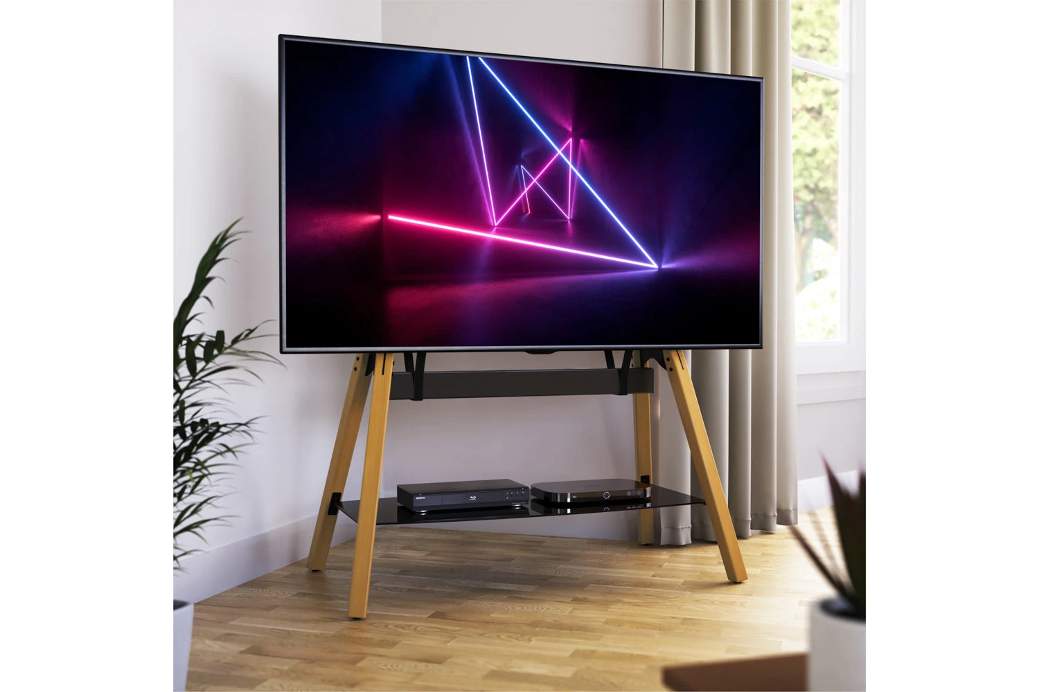 AVF Hoxton Quad Freestanding TV Stand For TVs 32-86" | Light Wood | FSL1120HOQLWB 4 AVF Hoxton Quad Freestanding TV Stand For TVs 32-86" | Light Wood | FSL1120HOQLWB - Image 2