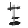 AVF Eno 60cm Pedestal TV Stand With Shelf For TVs 32-55" | Silver & Black Glass| FSL600ENSB 2 AVF Eno 60cm Pedestal TV Stand With Shelf For TVs 32-55" | Silver & Black Glass| FSL600ENSB -Home Appliances FSL600ENSB 01