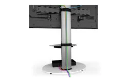 AFV Eno 60cm Pedestal TV Stand With Shelf For TVs 32-55" | Silver & White Glass | FSL600ENSW 12 AFV Eno 60cm Pedestal TV Stand With Shelf For TVs 32-55" | Silver & White Glass | FSL600ENSW -Home Appliances FSL600ENSW 05