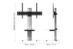 AFV Eno 60cm Pedestal TV Stand With Shelf For TVs 32-55" | Silver & White Glass | FSL600ENSW 13 AFV Eno 60cm Pedestal TV Stand With Shelf For TVs 32-55" | Silver & White Glass | FSL600ENSW -Home Appliances FSL600ENSW 06