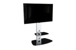AVF Lucerne 70cm Column TV Stand For TVs 32-65" | Satin White & Black Glass| FSL700LUCSW -Home Appliances FSL700LUCSW 1 ff7d6bb3 e4e9 4ab1 bd47 7c3e624ad5cf