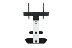 AVF Lucerne 70cm Column TV Stand For TVs 32-65" | Satin White & Black Glass| FSL700LUCSW -Home Appliances FSL700LUCSW 4