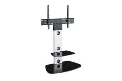 AVF Lucerne 70cm Column TV Stand For TVs 32-65" | Satin White & Black Glass| FSL700LUCSW -Home Appliances FSL700LUCSW 7
