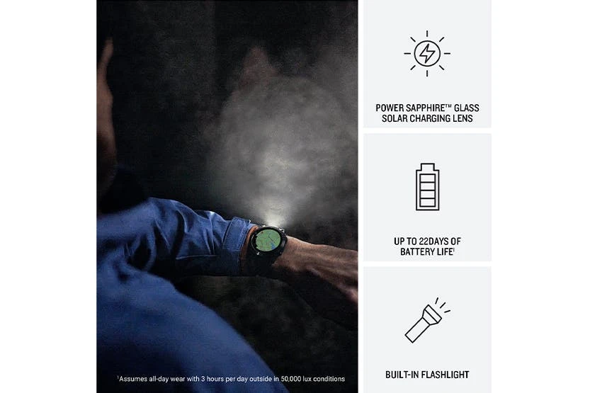 Garmin Fenix 7 Pro Solar Smart Watch | 47mm | Slate Grey/Black 6 Garmin Fenix 7 Pro Solar Smart Watch | 47mm | Slate Grey/Black - Image 4