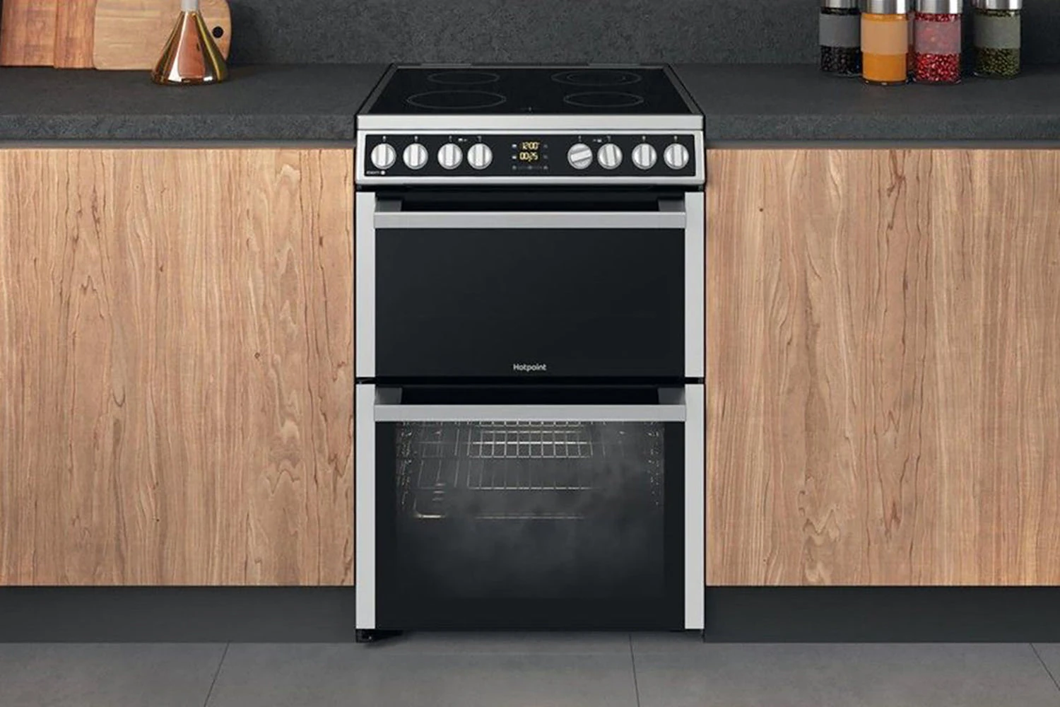 Hotpoint 60cm Electric Cooker With Double Oven | HDM67V8D2CXUK 4 Hotpoint 60cm Electric Cooker With Double Oven | HDM67V8D2CXUK - Image 2