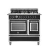 Bertazzoni 90cm Heritage Series Dual Fuel Range Cooker | HER96L2ENET | Nero Matt -Home Appliances HER96L2ENET