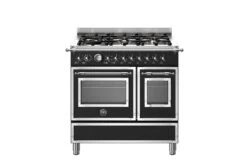 Bertazzoni 90cm Heritage Series Dual Fuel Range Cooker | HER96L2ENET | Nero Matt