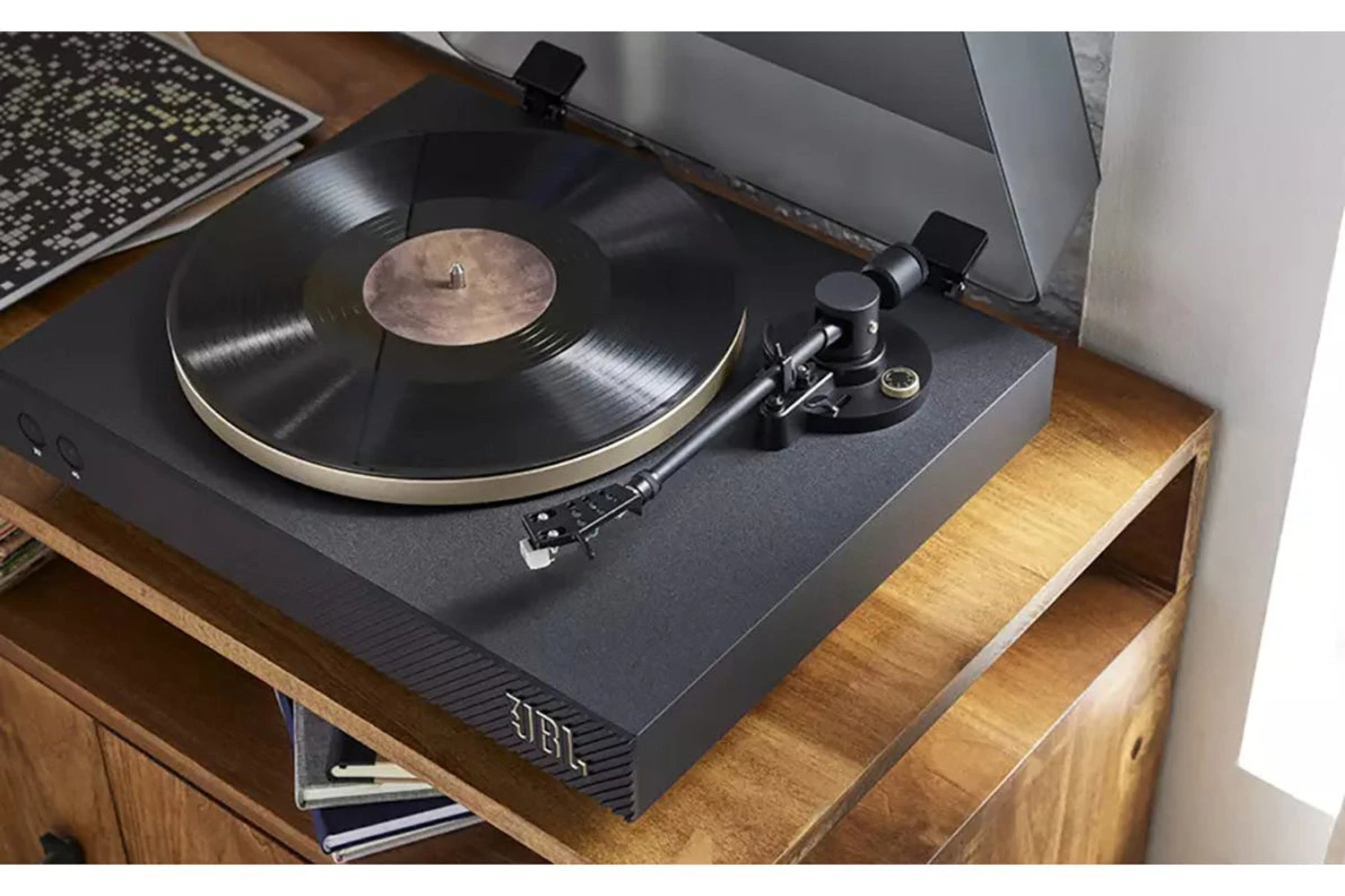JBL Spinner Bluetooth Turntable Vinyl Record Player | Black/Gold 4 JBL Spinner Bluetooth Turntable Vinyl Record Player | Black/Gold - Image 2