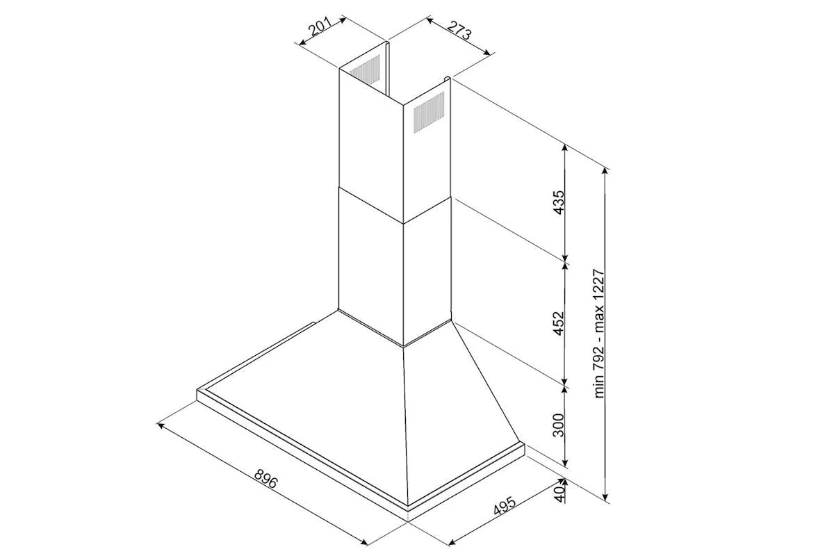 Smeg 90cm Chimney Hood | KPF9BL | Black 6 Smeg 90cm Chimney Hood | KPF9BL | Black - Image 4