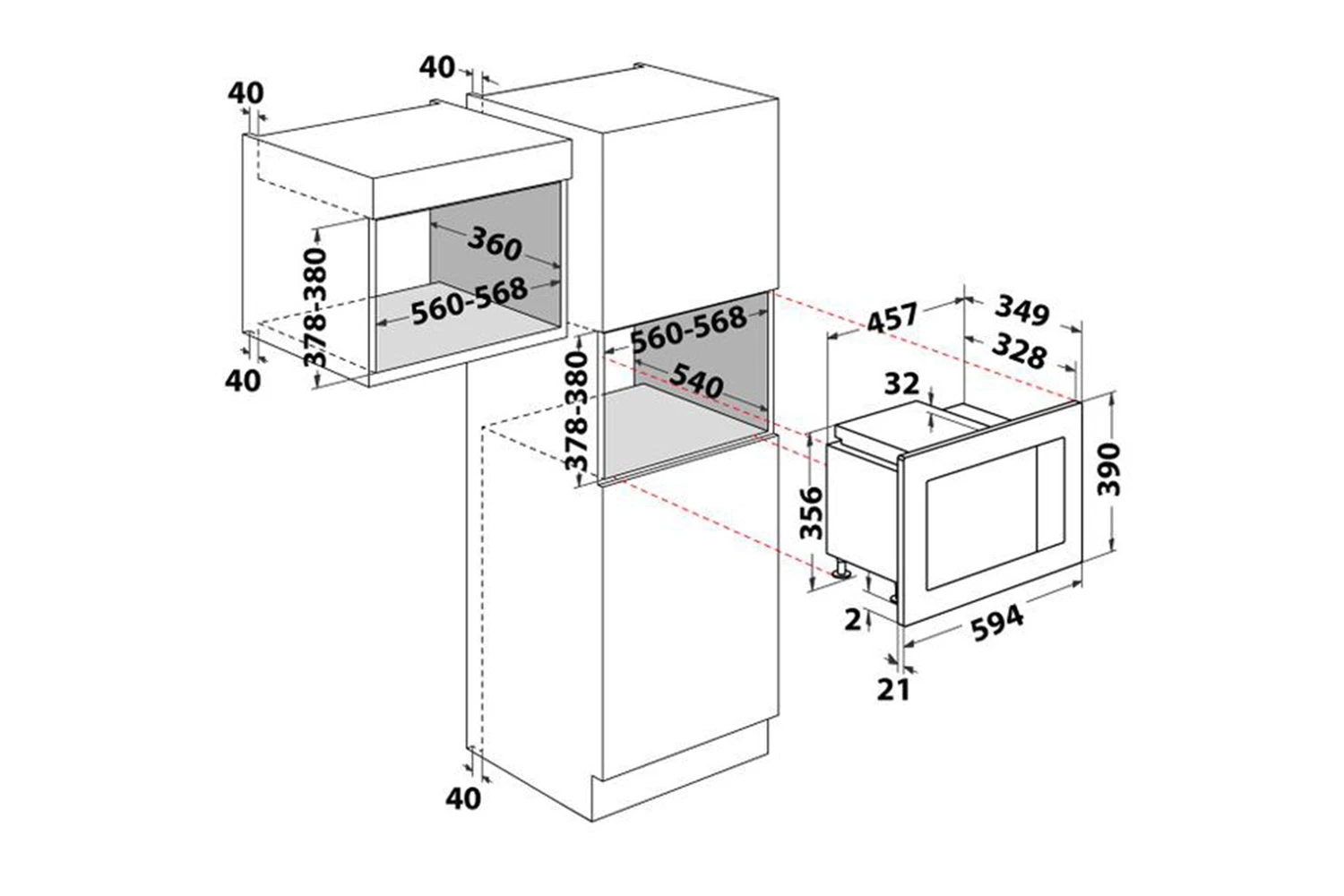 Indesit Built In Microwave | MWI120GX | Stainless Steel 11 Indesit Built In Microwave | MWI120GX | Stainless Steel - Image 9