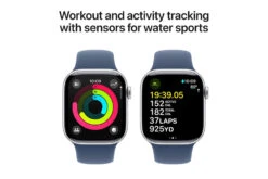 Apple Watch Series 10 | 42mm | Silver Aluminium Case Denim Sport Band S/M -Home Appliances MWWA3QAA 4