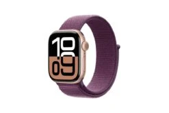 Apple Watch Series 10 | 42mm | Rose Gold Aluminium Case Plum Sport Loop -Home Appliances MWWK3QAA 1
