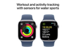 Apple Watch Series 10 GPS + Cellular | 42mm | Silver Aluminium Case With Denim Sport Band M/L -Home Appliances MWX43QAA 4