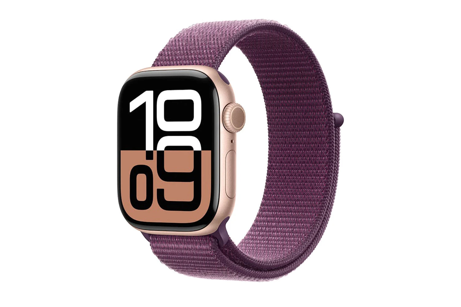 Apple Watch Series 10 GPS + Cellular | 42mm | Rose Gold Aluminium Case With Plum Sport Loop 4 Apple Watch Series 10 GPS + Cellular | 42mm | Rose Gold Aluminium Case With Plum Sport Loop - Image 2